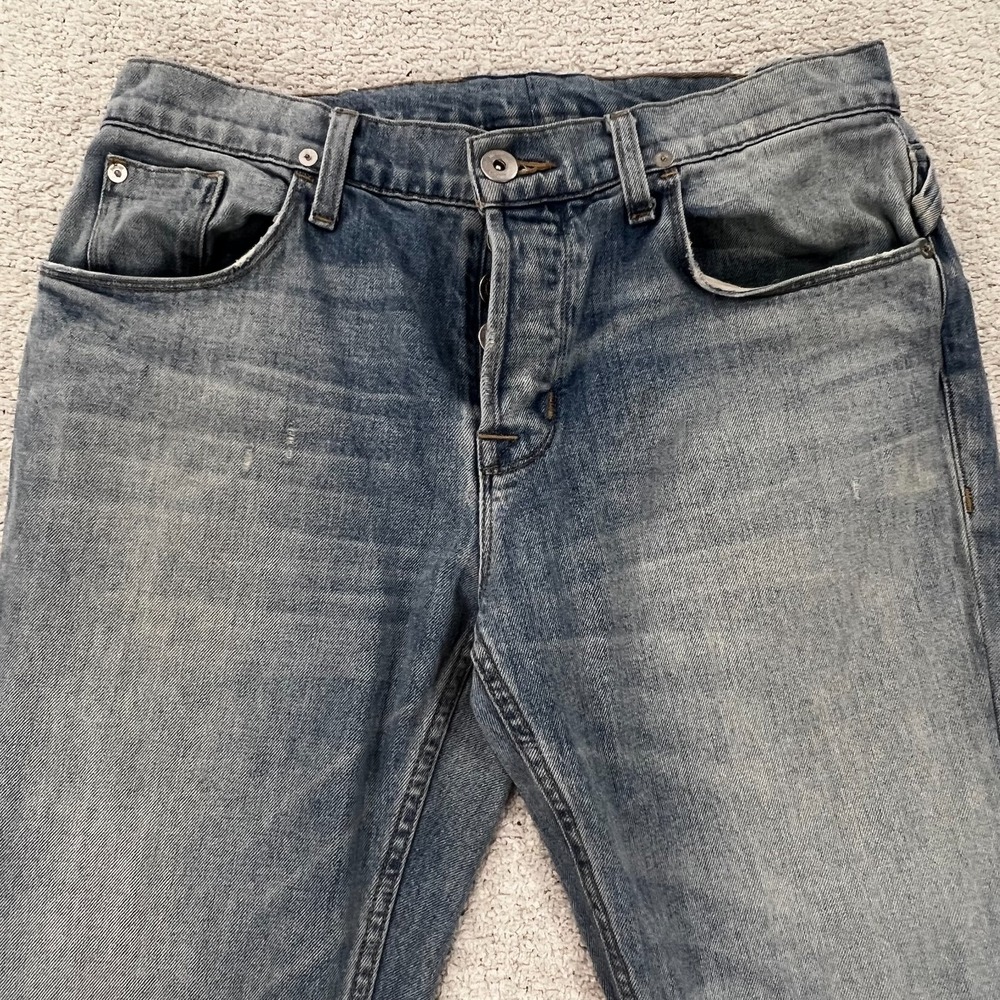 Hudson Jeans Mens 30x32 Light Wash Selvedge Denim Stretch Straight Leg